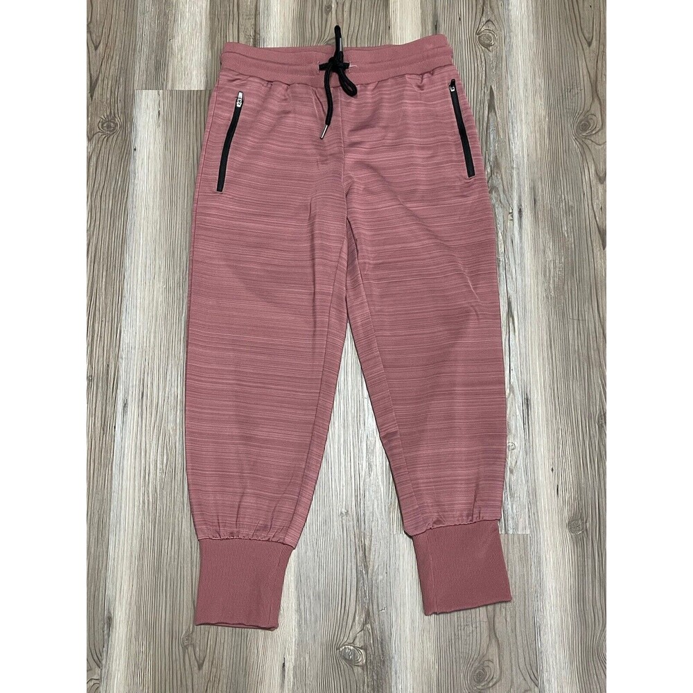 Zyia Active Womens Size S Mauve Jogger Pants Pull On Zippered Pockets Drawstring